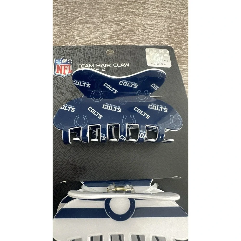 NEW Indianapolis Colts Claw Clips NFL Football Logo Hair Accessories Set Of 2